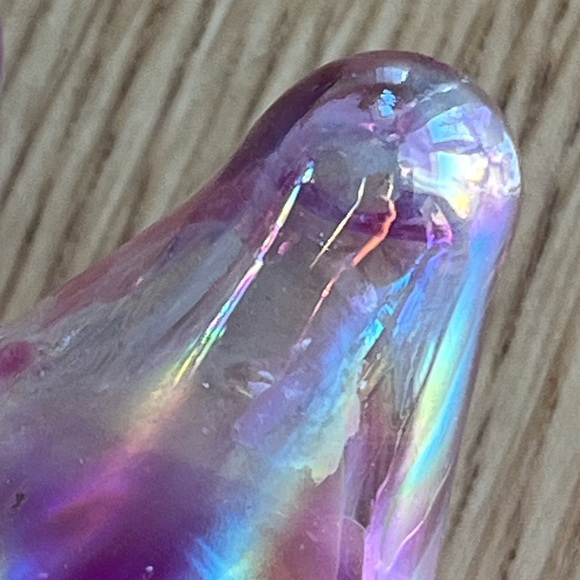 Pink Chalet Carnival Art Glass Vintage Iridescent Glassware - Picture 4 of 5